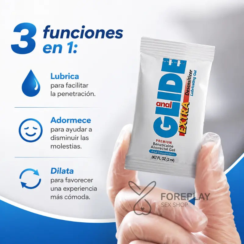 Lubricante Desensibilizante Anal Glide - Agua