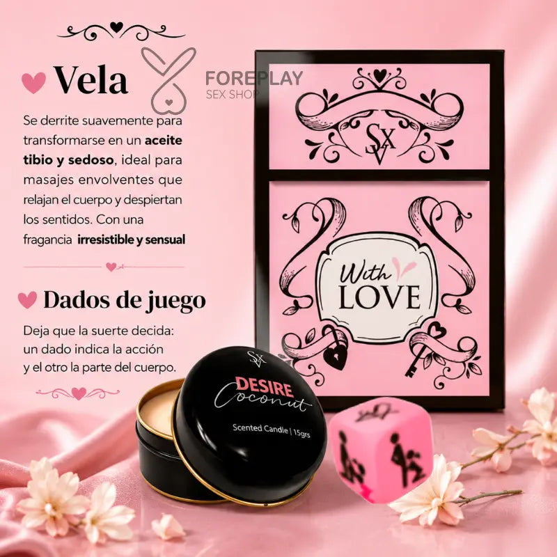 Kit Vela Masaje + Dados