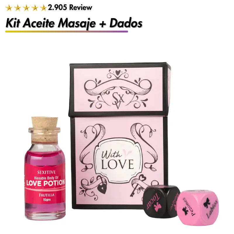 Kit Aceite Masaje + Dados
