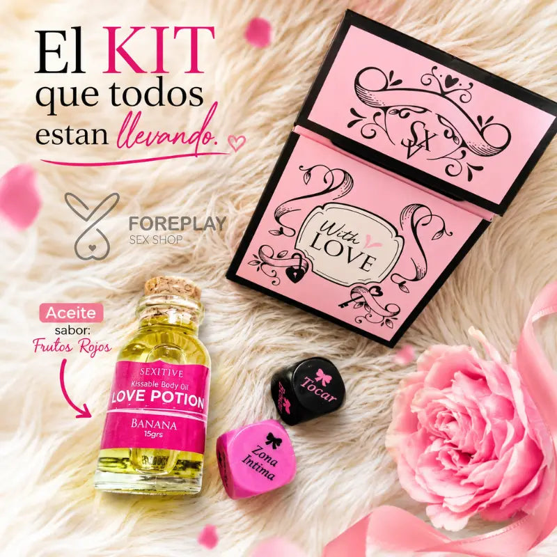 Kit Aceite Masaje + Dados