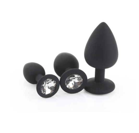 kit de plugs de silicona con joya