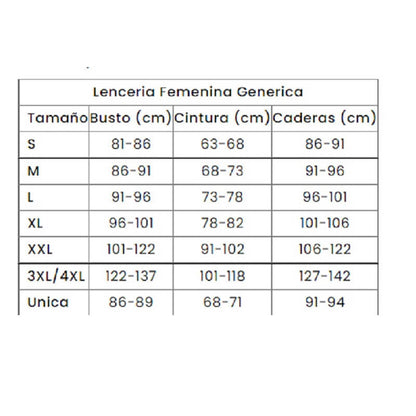 tabla de medidas